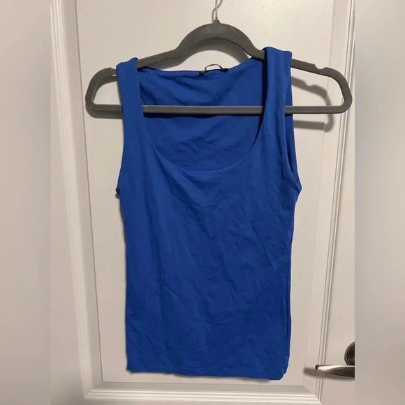 Zara | Square Neck Royal Blue Sleeveless  Top | Size L - Picture 2 of 6